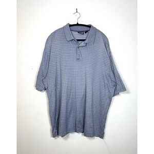 Ping Golf Polo Shirt Double Mercerized Men's XL Blue Short Sleeve Striped Cotton